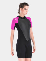 SBART Women Short Sleeve Wetsuit Rosepink Front