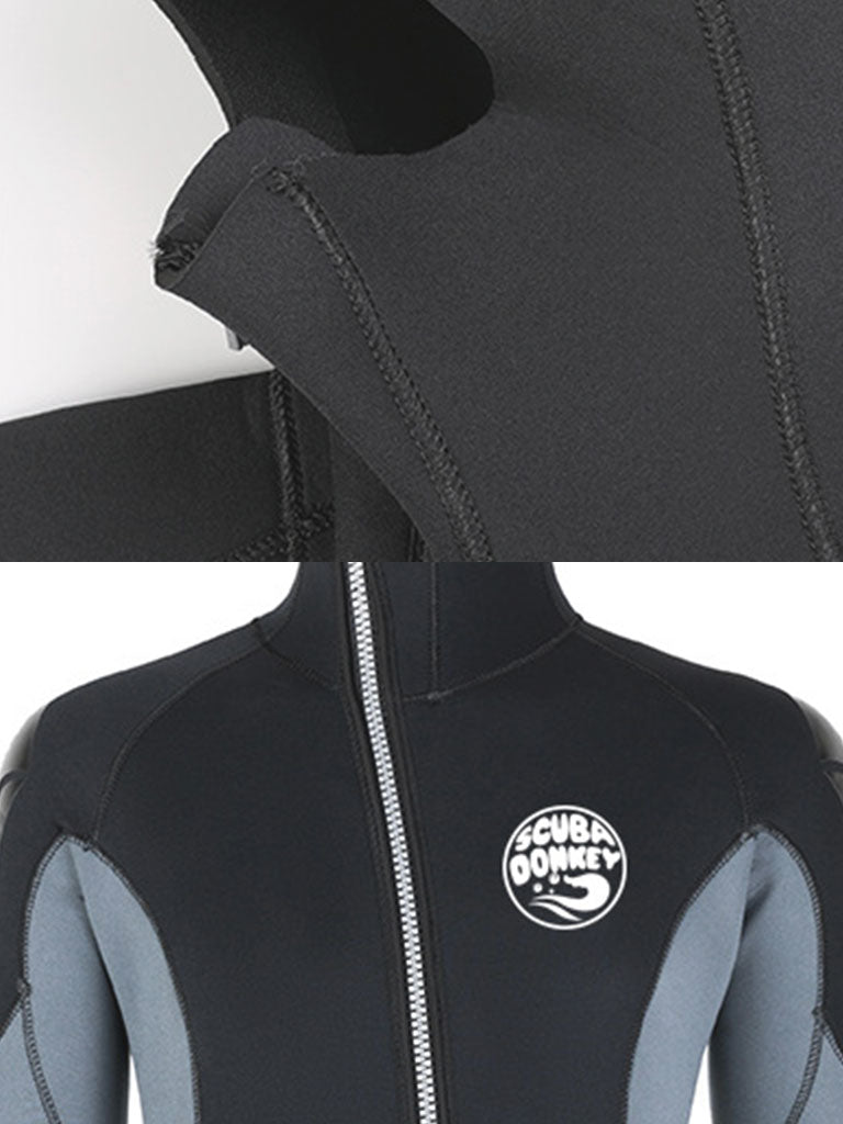 SCUBA DONKEY Unisex Full Hooded Wetsuit Details