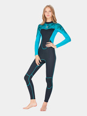 SLINX 2MM Long Sleeve One Piece Wetsuit for Women Blue