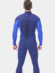 SLINX Men 2mm Back Zip One Piece Wetsuit Blue Back