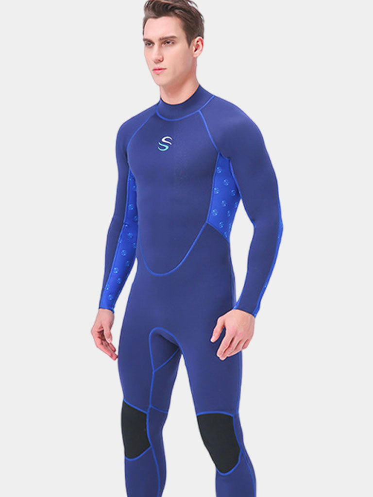 SLINX Men 2mm Back Zip One Piece Wetsuit Blue Side