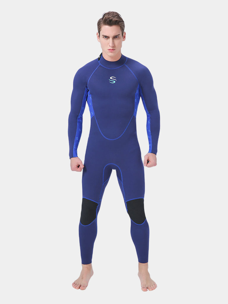 SLINX Men 2mm Back Zip One Piece Wetsuit Blue