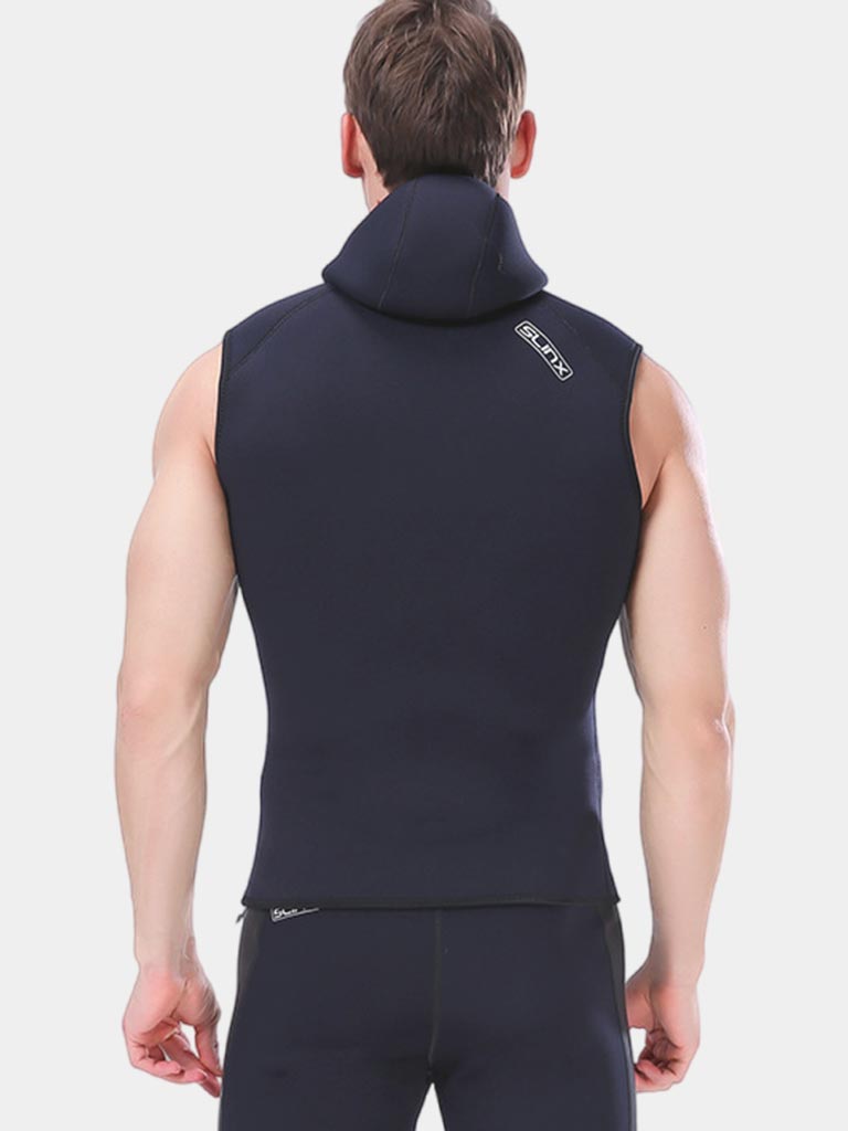 SLINX Men 3MM Hooded Wetsuit Vest Black Back