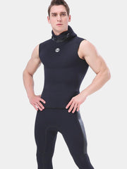 SLINX Men 3MM Hooded Wetsuit Vest Black Front