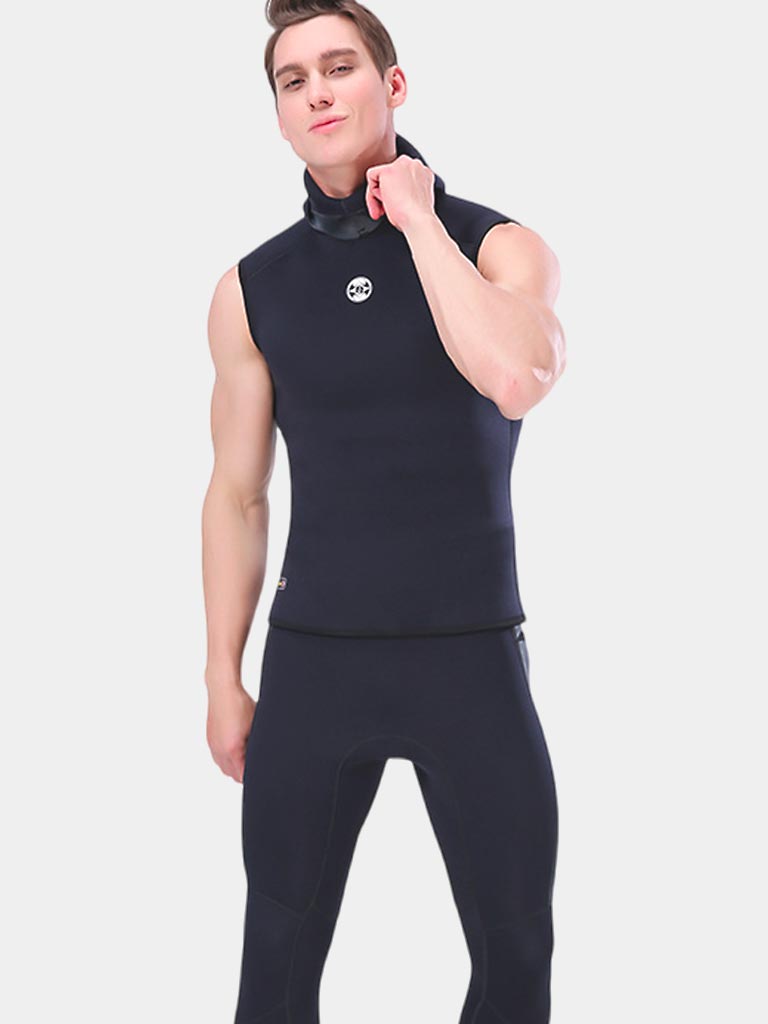 SLINX Men 3MM Hooded Wetsuit Vest Black