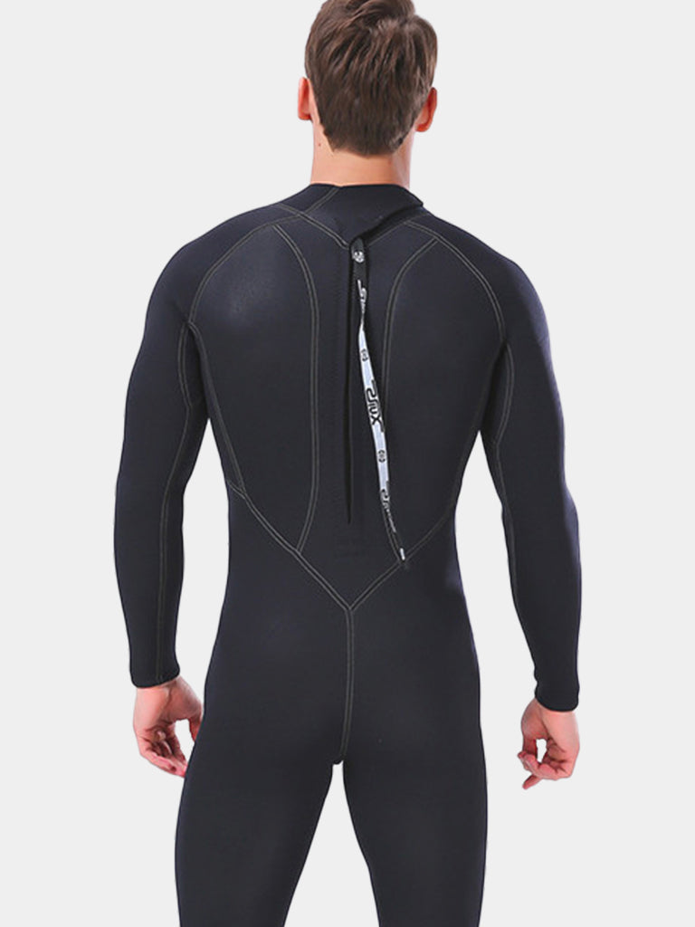 SLINX Men 3mm Neoprene Long Sleeve Wetsuit Black Back