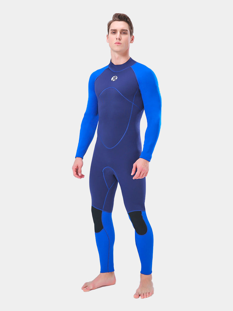 SLINX Men 3mm Neoprene Long Sleeve Wetsuit Blue