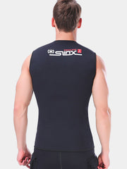 SLINX Men's 3mm Front Zip Plus Size Wetsuit Vest, Black