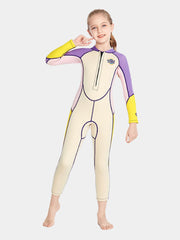 Sabolay Girls 2MM Long Sleeve Wetsuit Beige