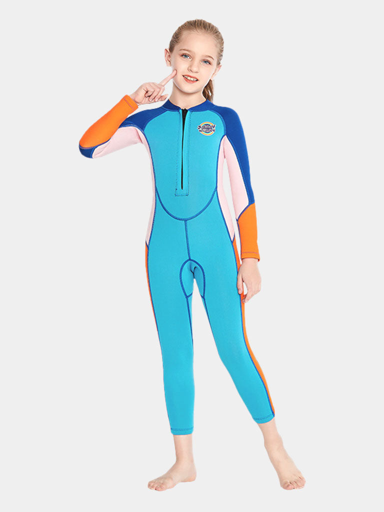 Sabolay Girls 2MM Long Sleeve Wetsuit Blue