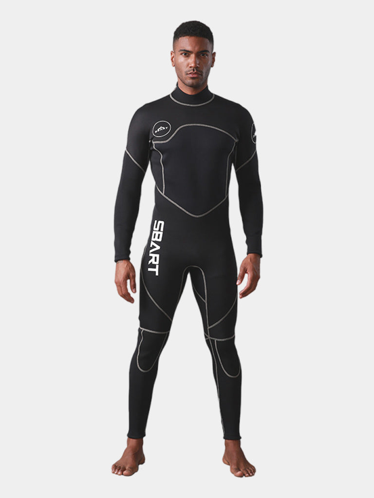 SBART Men's Long Sleeve Thermal Winter Wetsuit, Black