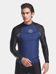 Sbart Men Long Sleeve Diving Wetsuit Top Black Navy