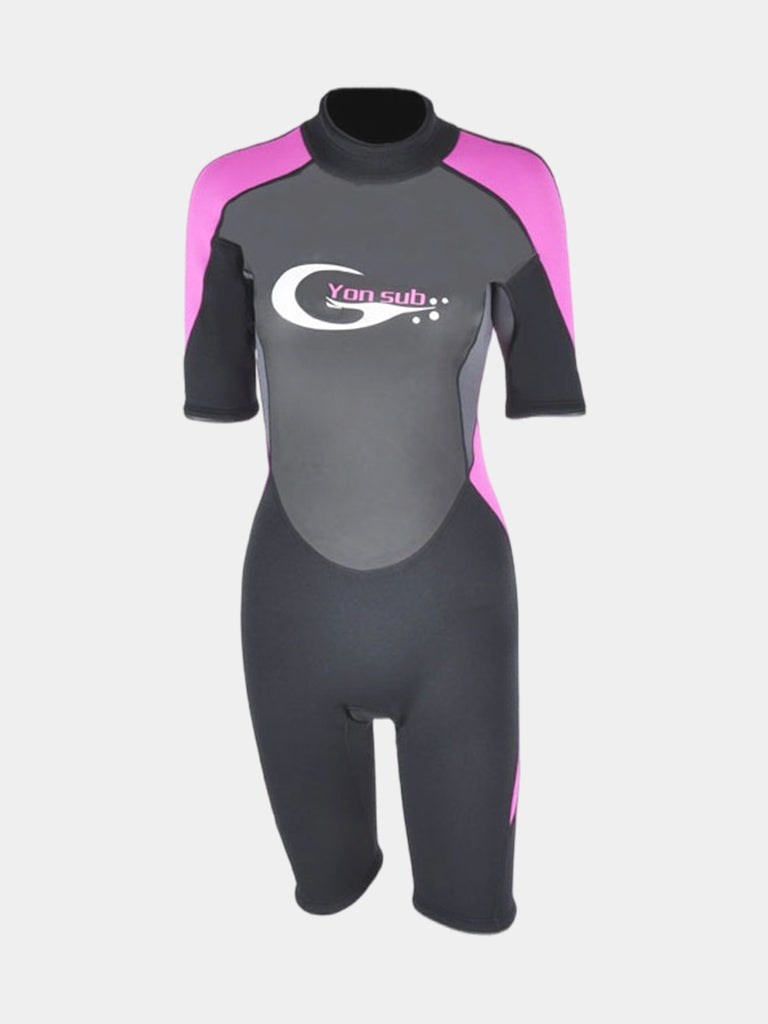 YonSub Unisex 3MM Neoprene Shorty Wetsuit Pink