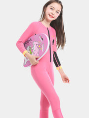 ZCCO Girls Long Sleeve One Piece Wetsuit Pink Side