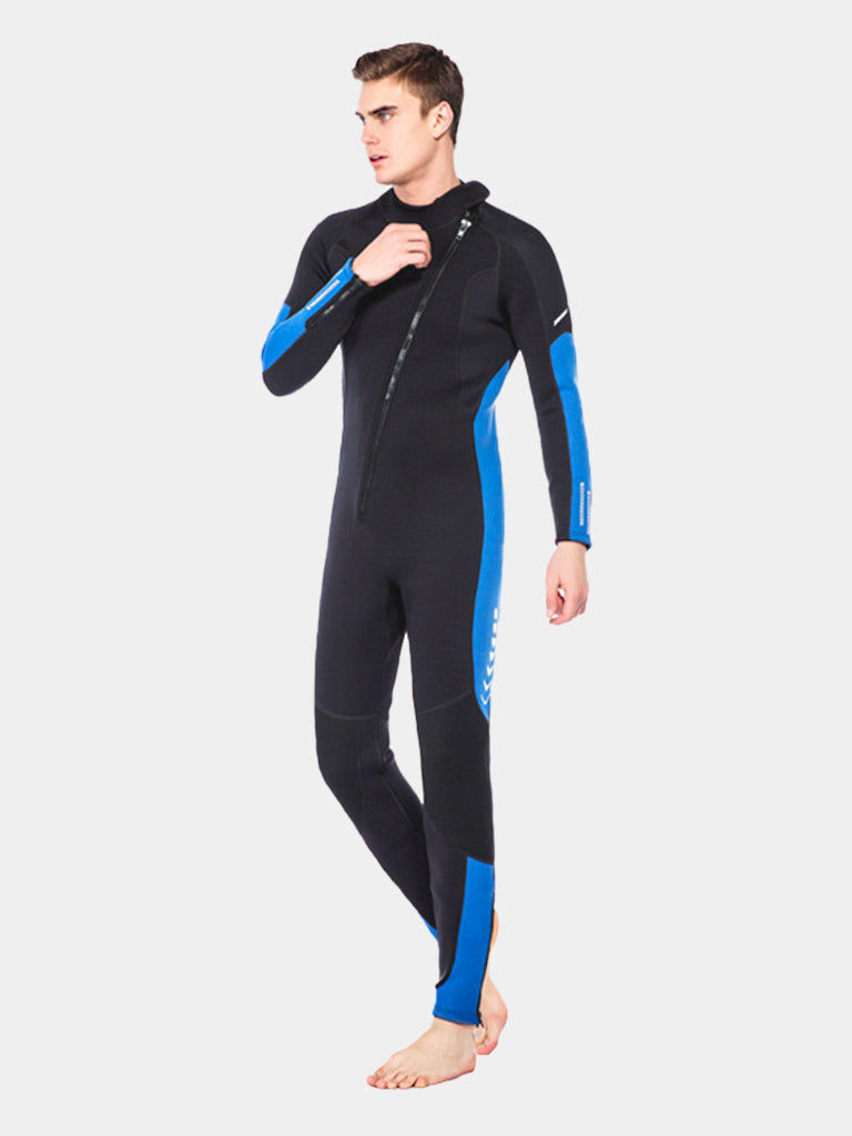 ZCCO Men One Piece Plus Size Wetsuit Blue