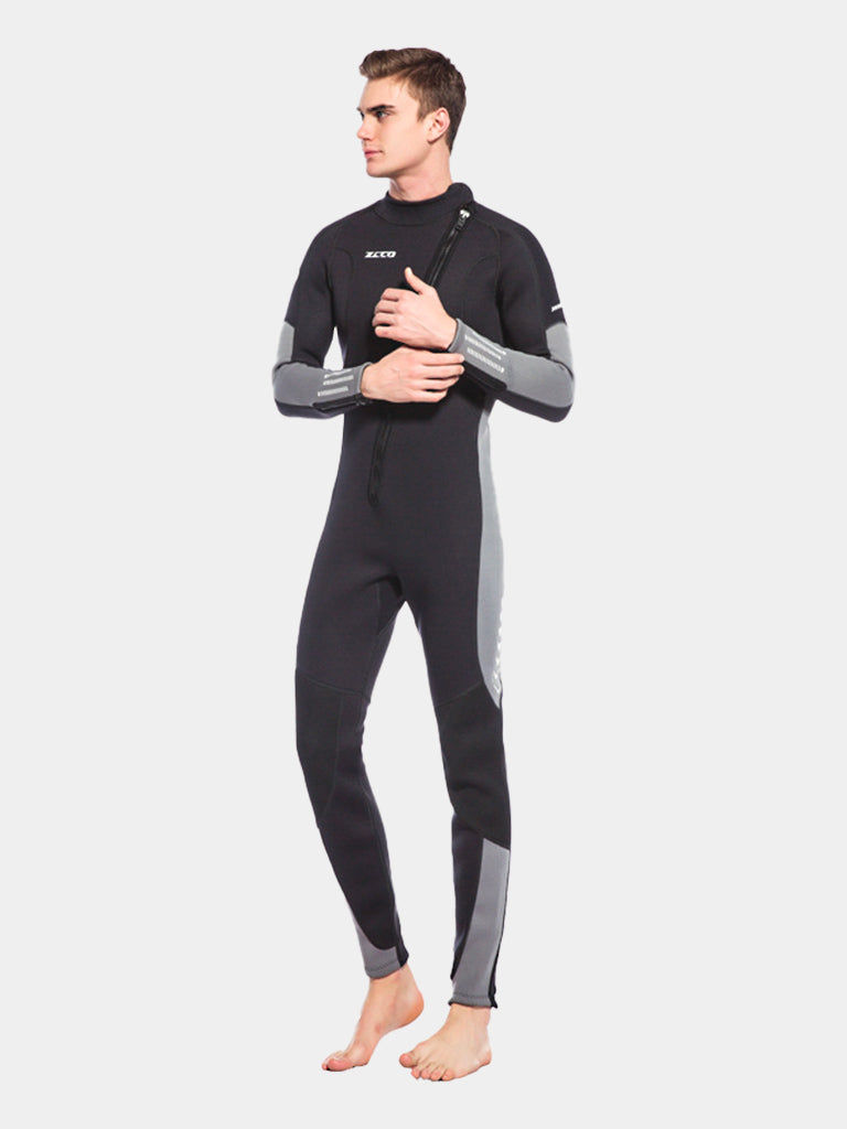 ZCCO Men One Piece Plus Size Wetsuit Grey