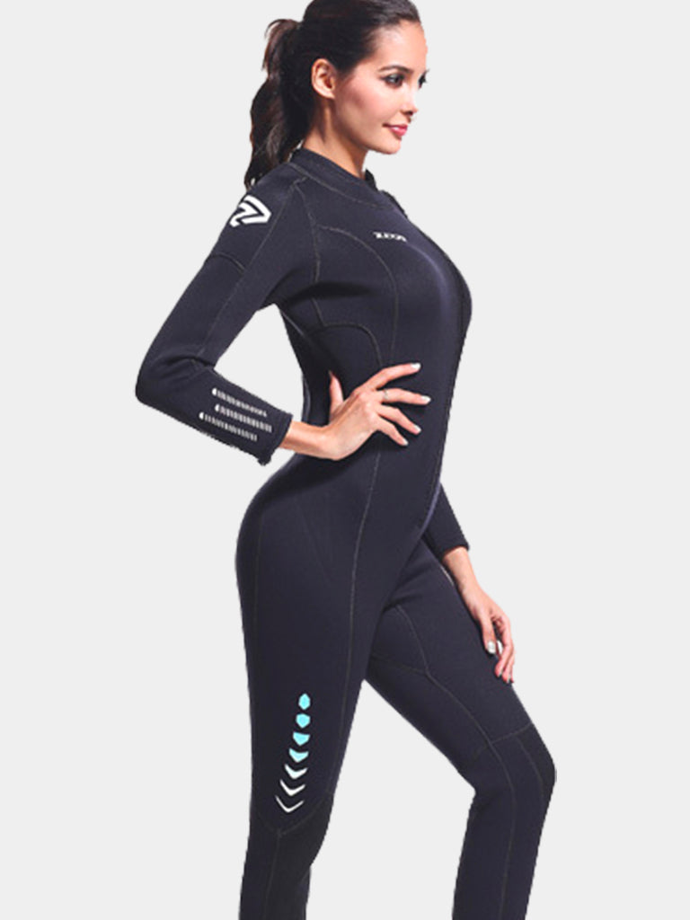 ZCCO Women One Piece Plus Size Wetsuit Black Side